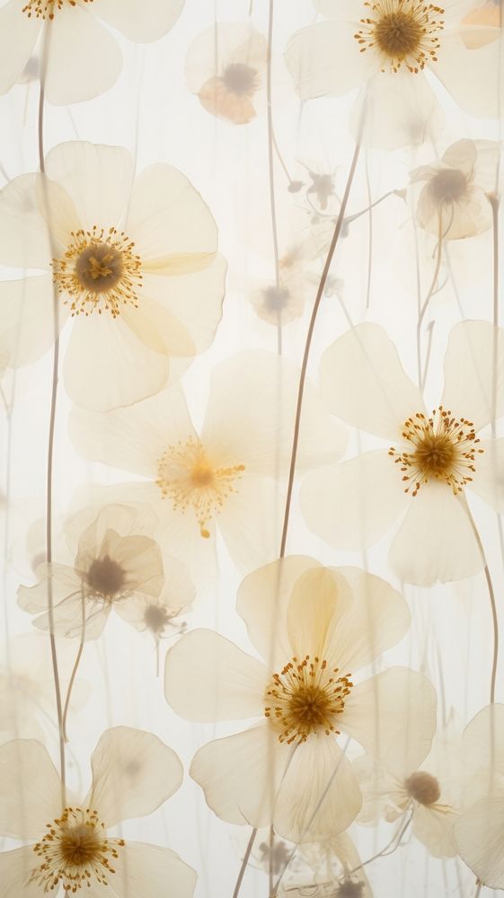 PNG Real pressed white flowers backgrounds wallpaper plant. AI generated Image by rawpixel.