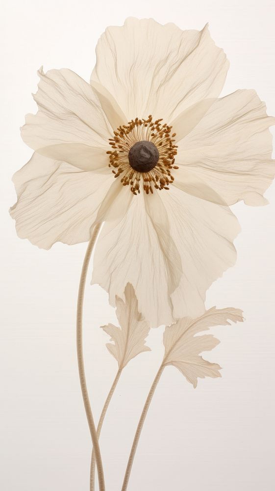 PNG Real pressed anemone flower petal plant. AI generated Image by rawpixel.