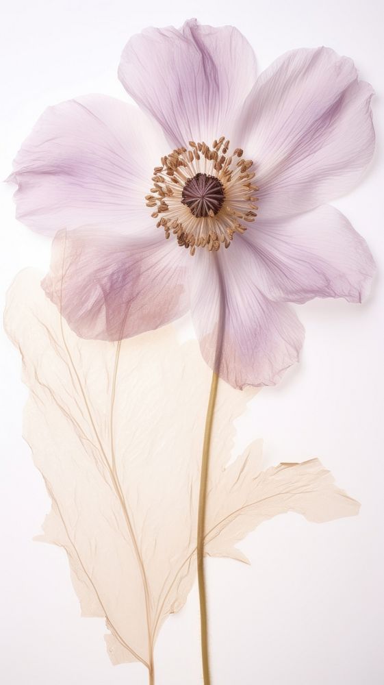 PNG Real pressed anemone flower petal plant. AI generated Image by rawpixel.