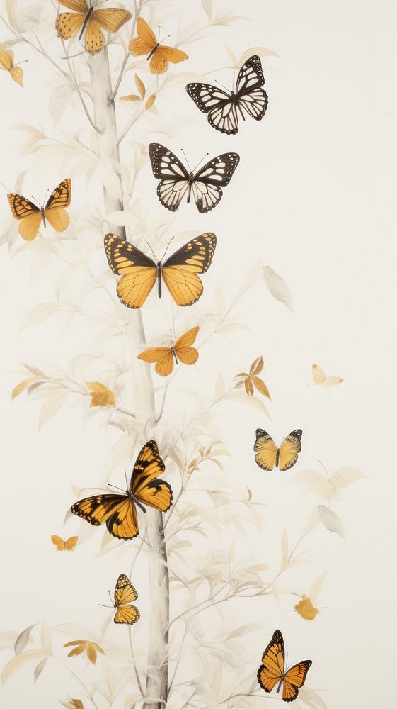 PNG Real pressed butterflies butterfly wallpaper animal. AI generated Image by rawpixel.