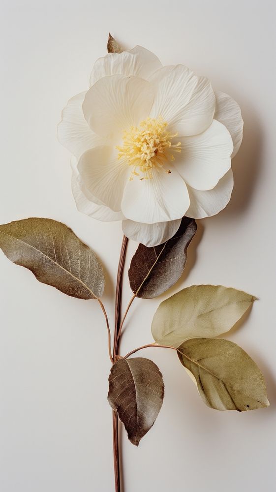 PNG Real pressed camellia flower blossom petal. AI generated Image by rawpixel.