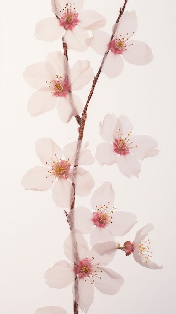 PNG Real pressed cherry blossom flower plant inflorescence. AI generated Image by rawpixel.