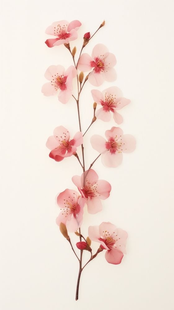PNG Real pressed cherry blossom flower petal plant. AI generated Image by rawpixel.