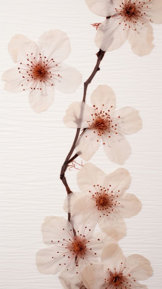 PNG Real pressed cherry blossom flower plant petal. AI generated Image by rawpixel.
