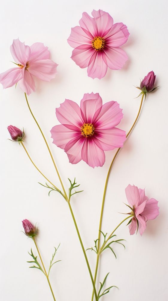 PNG Real pressed cosmos flower blossom petal. AI generated Image by rawpixel.