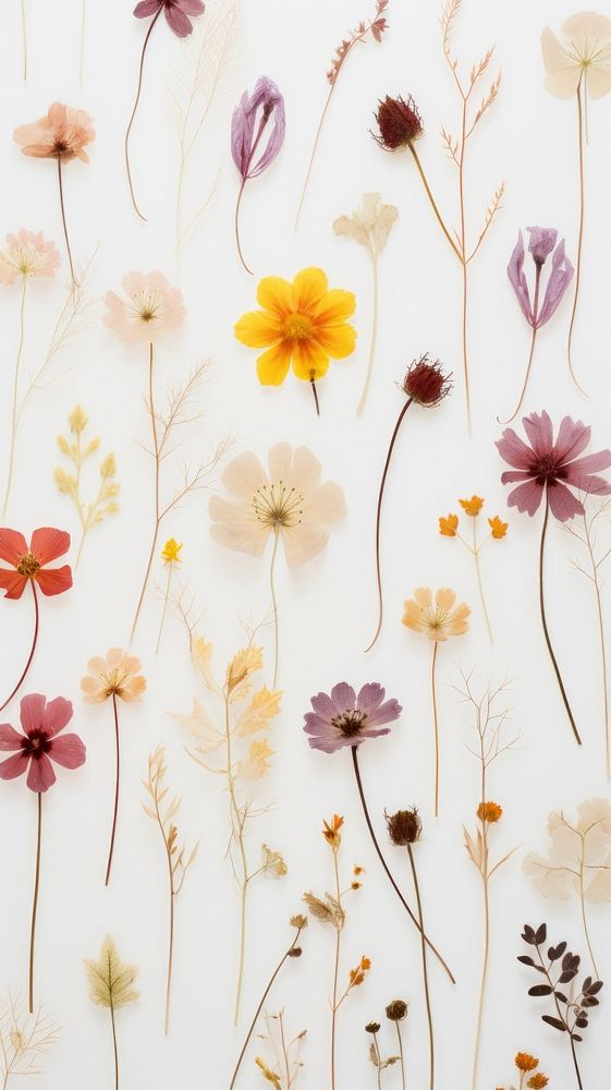 PNG Real pressed dried cute flowers backgrounds pattern petal. AI generated Image by rawpixel.