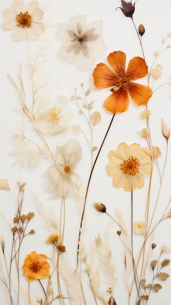 PNG Real pressed flowers backgrounds pattern plant. AI generated Image by rawpixel.