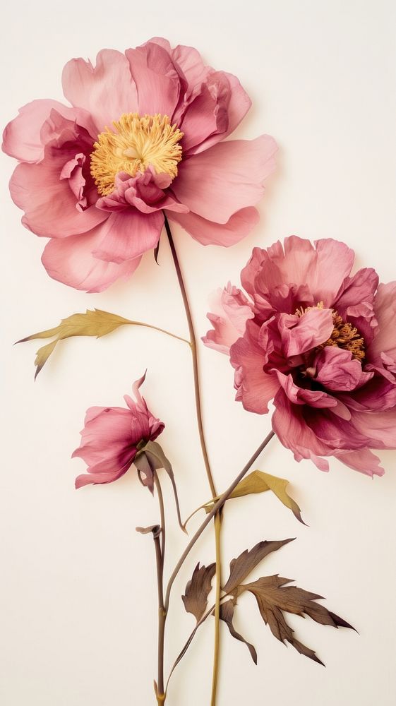 PNG Real pressed peony flowers blossom petal plant. AI generated Image by rawpixel.
