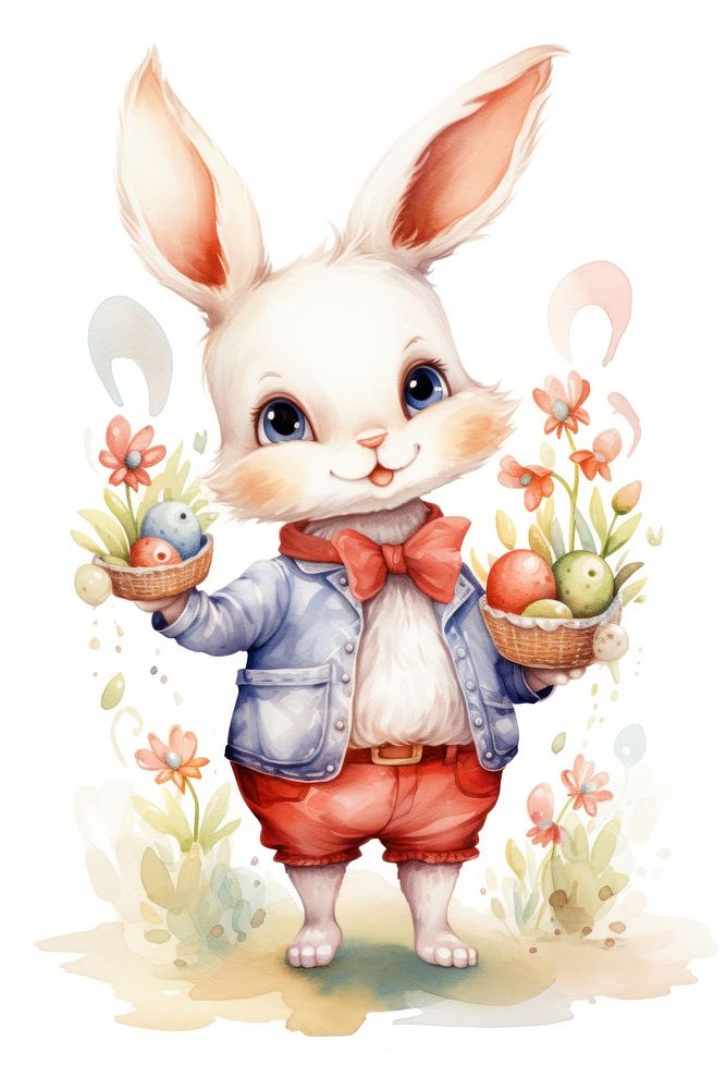 Easter eggs bunny painting cartoon.