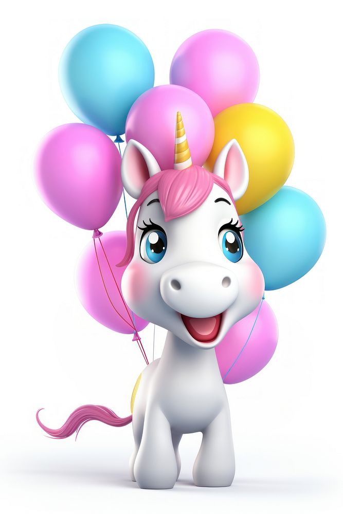Unicorn balloon cartoon cute.