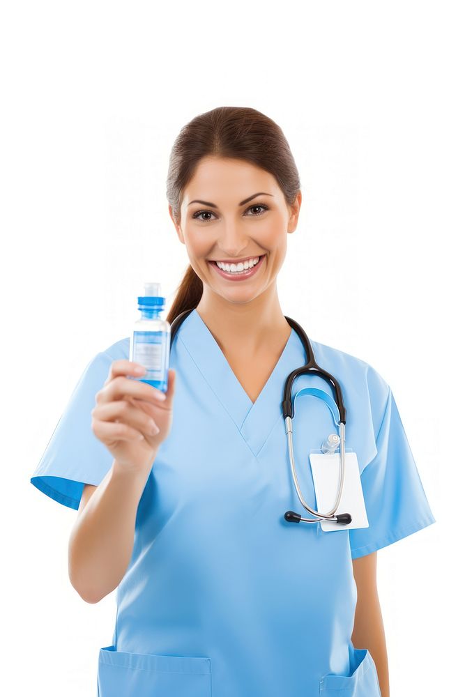 Nurse bottle holding adult.