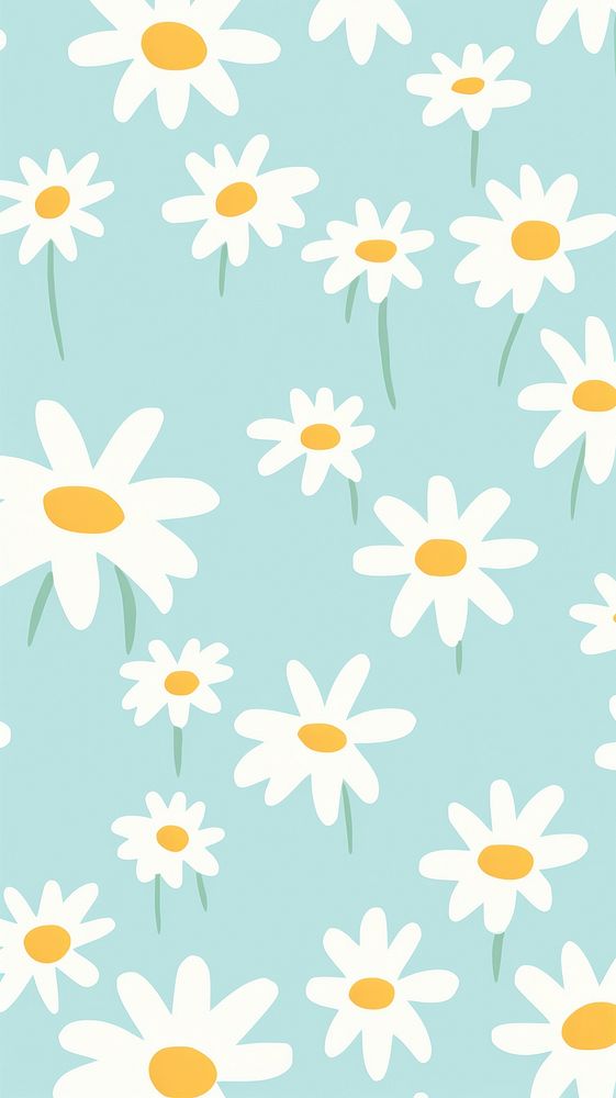 Stroke painting of daisy pattern flower plant.