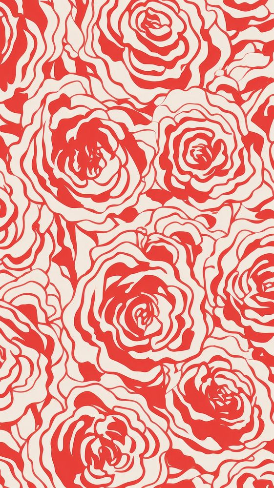 Stroke painting of roses pattern plant line.