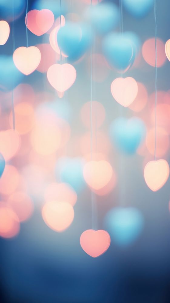  Bokeh hearts light backgrounds lighting. AI generated Image by rawpixel.