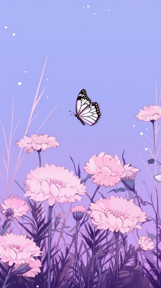 Butterflies with flowers purple butterfly outdoors.