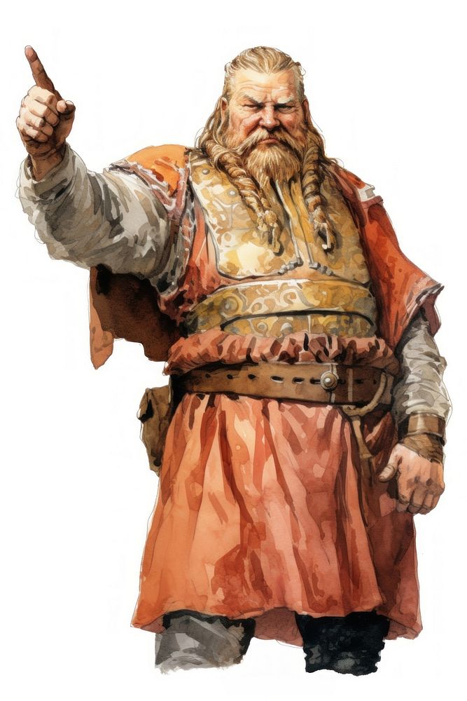 Viking warrior finger adult white background.