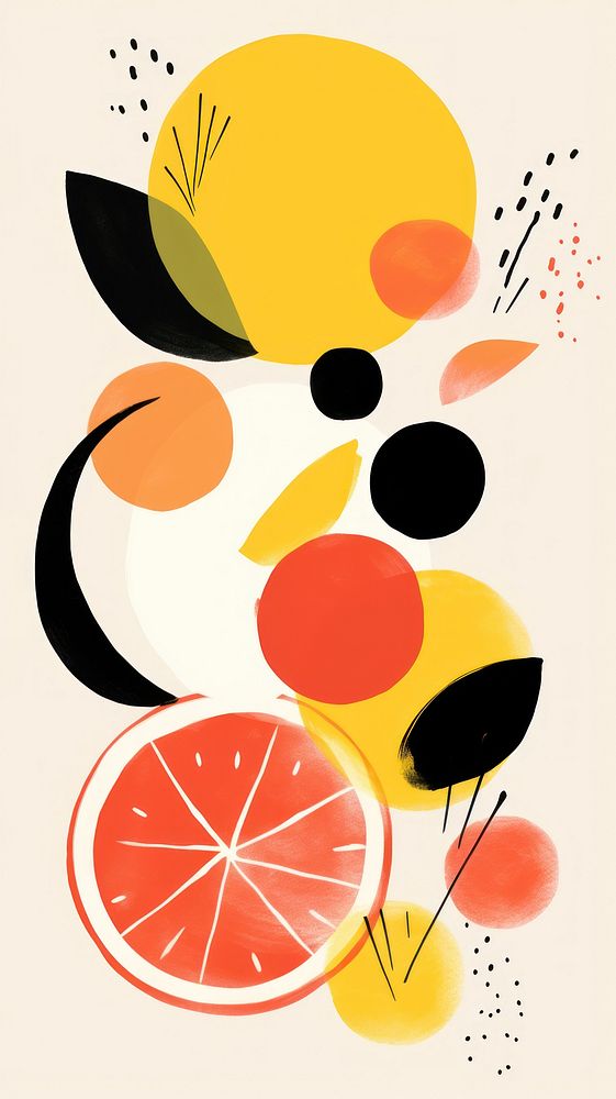 Wallpaper kind of fruits abstract grapefruit plant line.