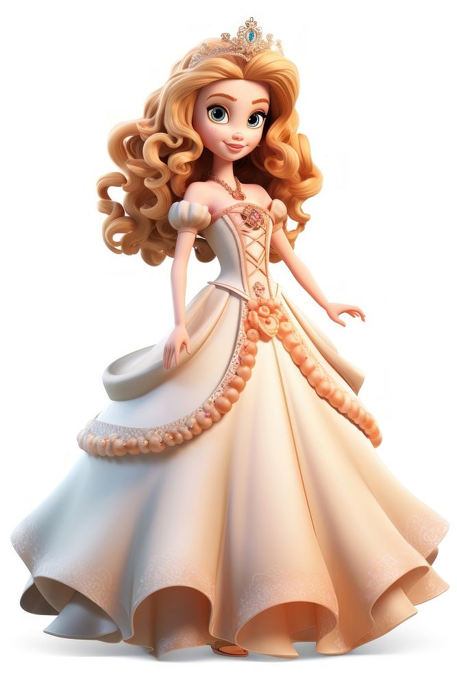 Princess figurine cartoon white. AI generated Image by rawpixel.