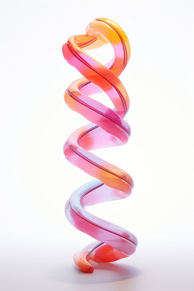 Dna helix sequence spiral shape white background.