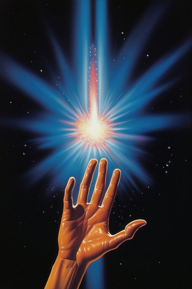 Hand holding a torch adult light star. AI generated Image by rawpixel.