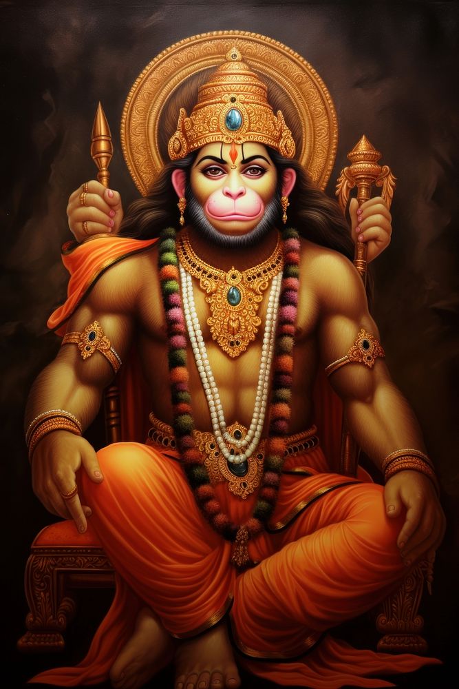 Hanuman jayanti worship adult art. 