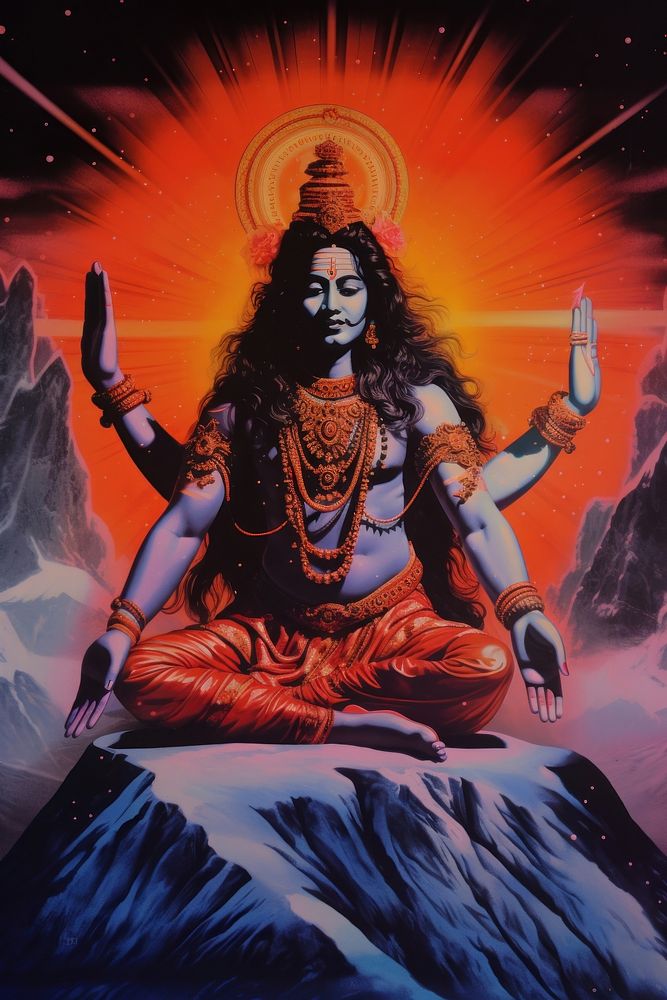 Maha shivaratri adult art representation. AI generated Image by rawpixel.