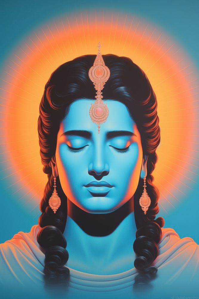 Vishnu art portrait worship. AI generated Image by rawpixel.