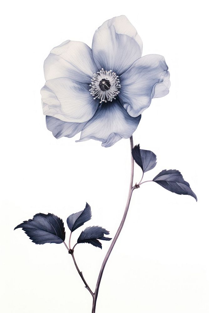 Blue flower blossom drawing petal.