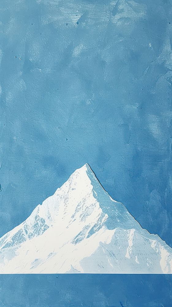 Mountain top painting glacier nature.