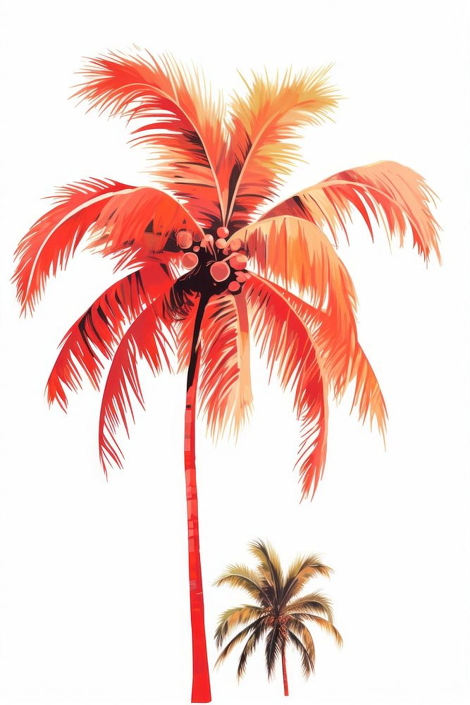 Tropical palm tree tropics plant white background.
