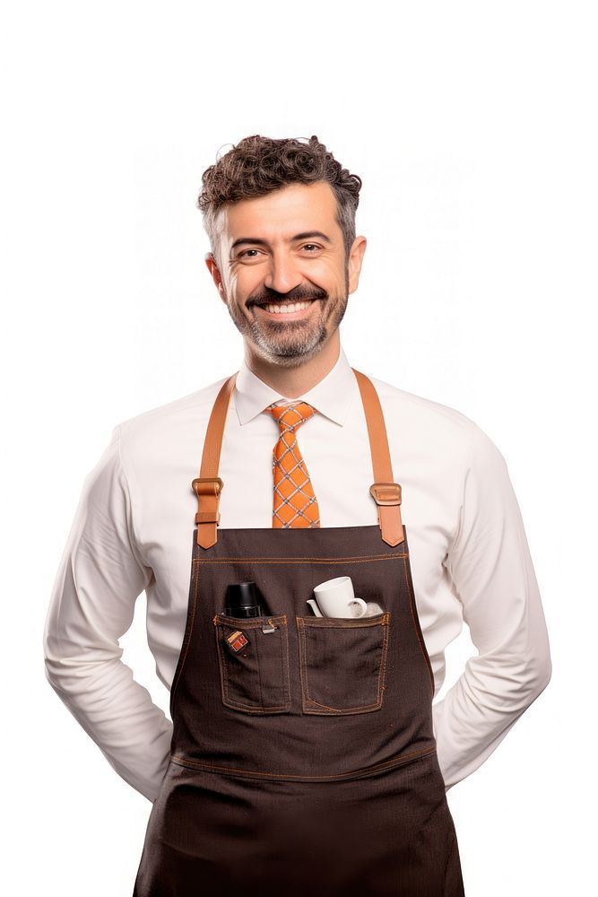 A barrista apron adult white background.