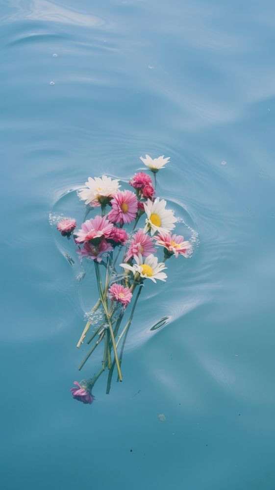  Bouquet of flowers outdoors floating nature. AI generated Image by rawpixel.