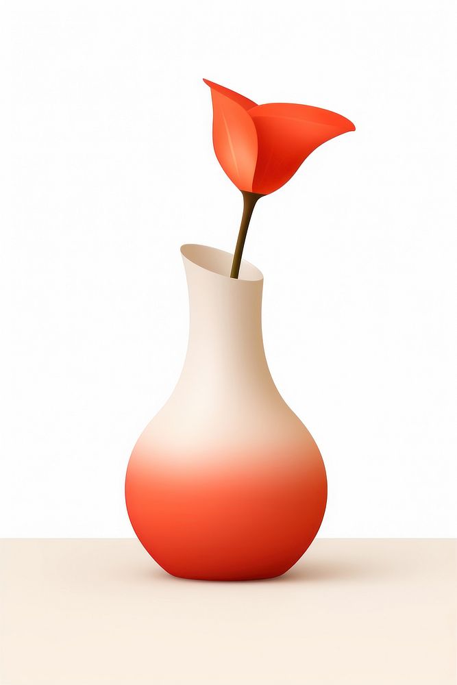 Vase plant white background flowerpot.