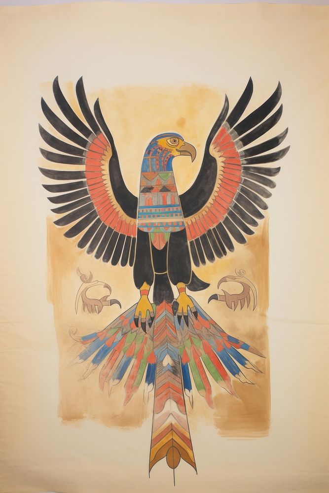Egyptian painting drawing bird.