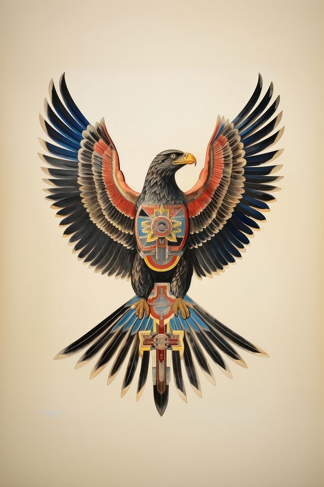 Egyptian eagle bird wing.