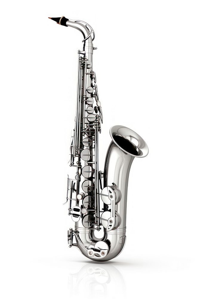 Saxophone Chrome material saxophone white background saxophonist.