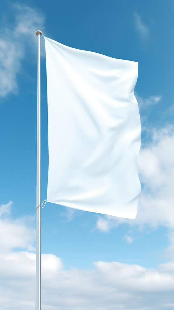 Flag white blue sky.