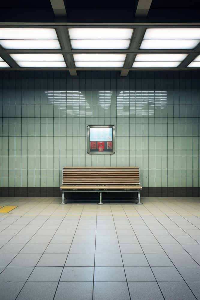 Empty japanese metro station floor transportation architecture.