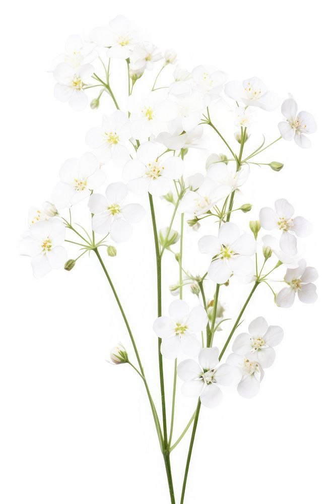 Watercolor gypsophila flower blossom plant white.