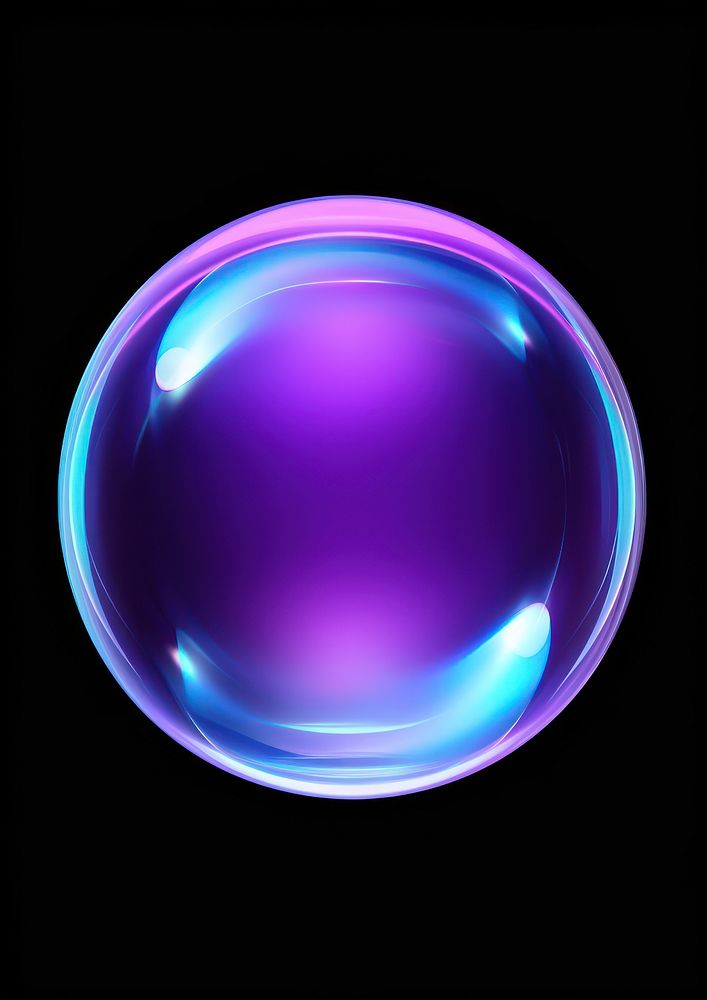 Small bubble sphere violet light.