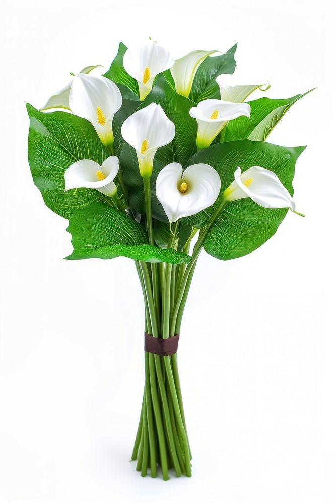 Calla Lily bouquet flower plant green.