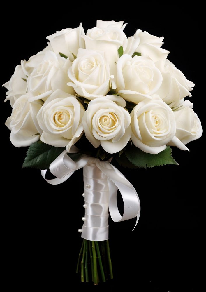 White rose bouquet wedding flower plant. AI generated Image by rawpixel.