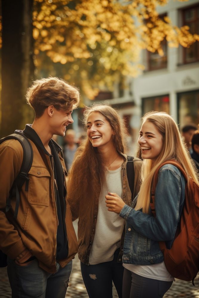 Friends laughing travel adult.