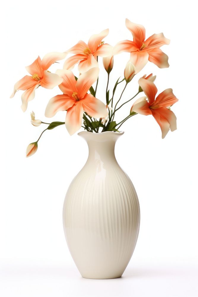 Flower vase plant white white background. AI generated Image by rawpixel.