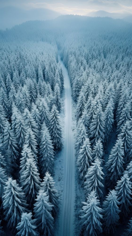 Pine forest winter wallpaper road outdoors woodland.