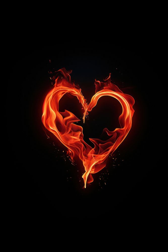 Flame spark heart fire illuminated creativity.