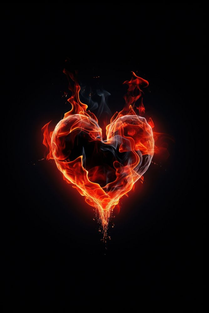 Flame spark heart fire illuminated creativity.