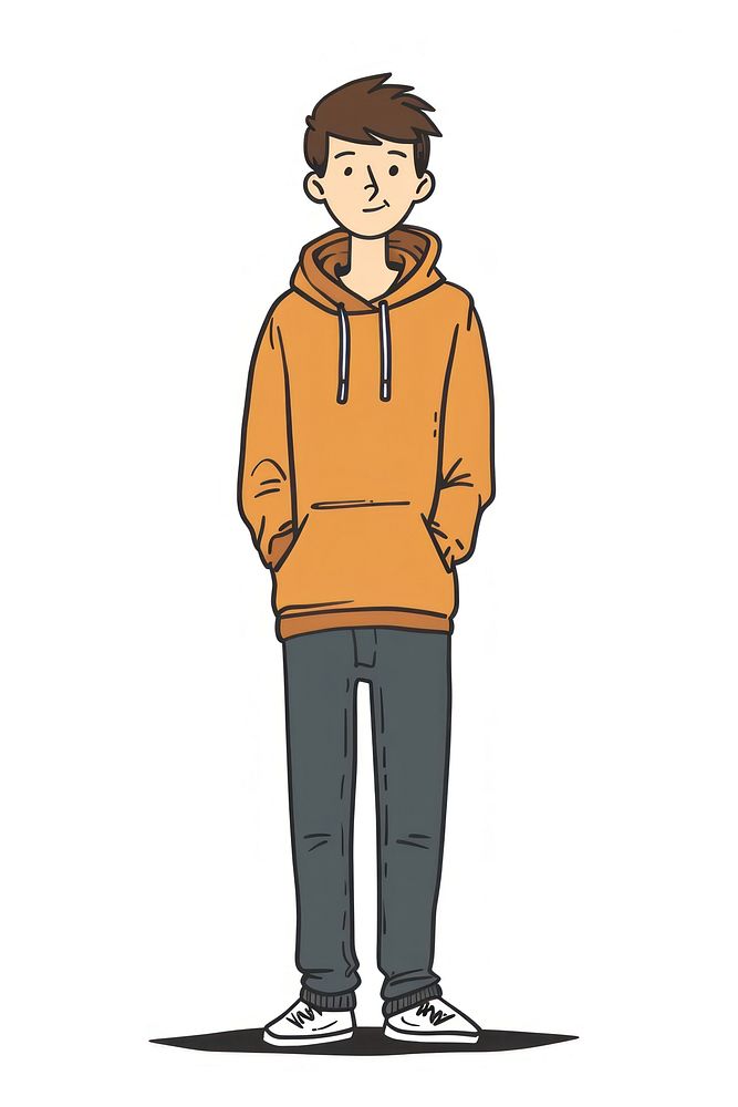 Teenager happy flat illustration sweatshirt sweater architecture.