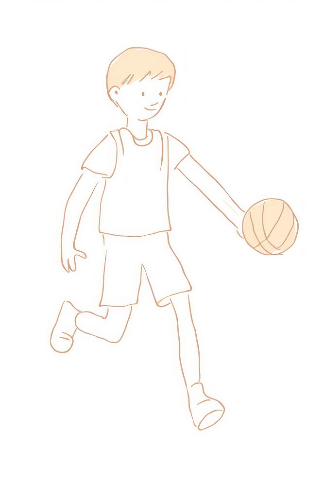 Doodle illustration of basketball drawing cartoon sketch.