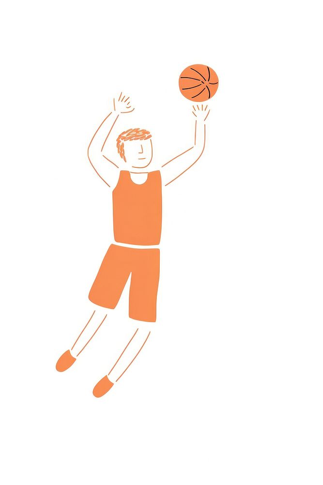 Doodle illustration of basketball cartoon sports competition.